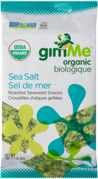 Gimme Biologique Croustilles d'Algues Grillées Sel de Mer 10 g
