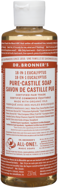 Dr. Bronner's 18-en-1 Eucalyptus Savon de Castille Pur 237 ml