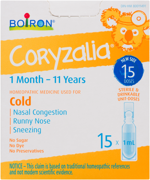 Boiron Coryzalia Médicament Homéopathique pour le Rhume 1 Mois - 11 Ans 15 x 1 ml