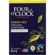 Four O'Clock Green Tea Organic Fairtrade Decaffeinated 16 Teabags 27.2 g
