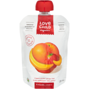 Love Child Organics Purée Biologique Bananes Fraises Pêches 6 Mois + 128 ml