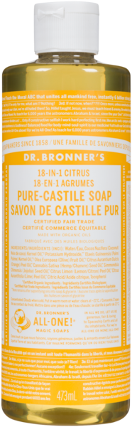 Dr. Bronner's 18-en-1 Agrumes Savon de Castille Pur 473 ml