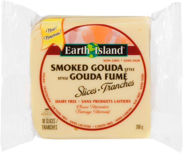 Earth Island Fromage Alternatif Style Gouda Fumé Tranches 10 Tranches 200 g