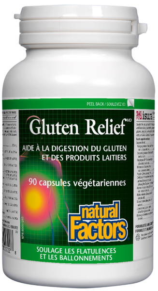 Natural Factors Gluten Relief   90 capsules végétariennes