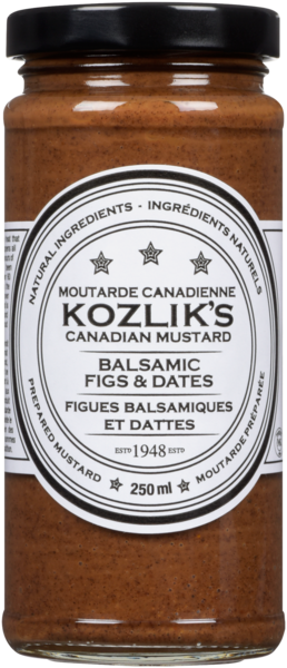 Moutarde Canadienne Kozlik's Moutarde Préparée Figues Balsamiques et Dattes 250 ml