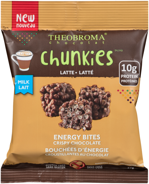 Theobroma Chocolat Chunkies Bouchées d'Énergie Croustillantes Choco Latté