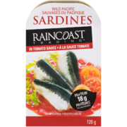 Raincoast Trading Sauvages du Pacifique Sardines à la Sauce Tomate 120 g