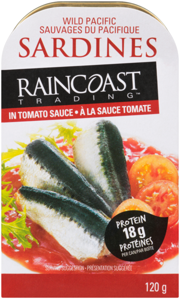 Raincoast Trading Sauvages du Pacifique Sardines à la Sauce Tomate 120 g