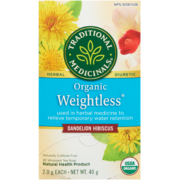 Traditional Medicinals Weightless Dandelion Hibiscus Organic 20 Wrapped Tea Bags x 2.0 g (40 g)