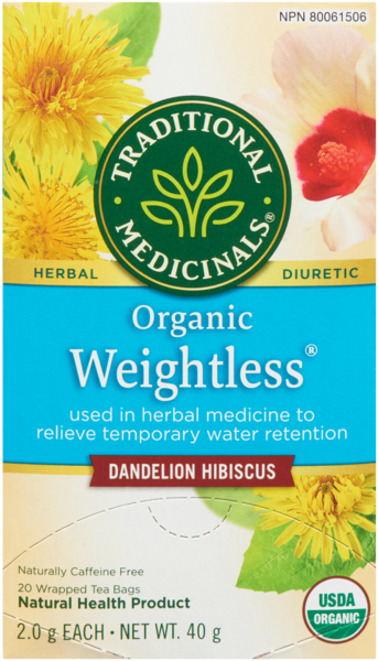 Traditional Medicinals Weightless Dandelion Hibiscus Organic 20 Wrapped Tea Bags x 2.0 g (40 g)