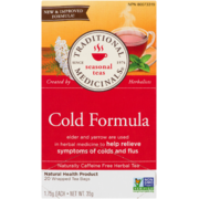 Traditional Medicinals Naturally Caffeine Free Herbal Tea Cold Formula 20 Wrapped Tea Bags x 1.75 g (35 g)