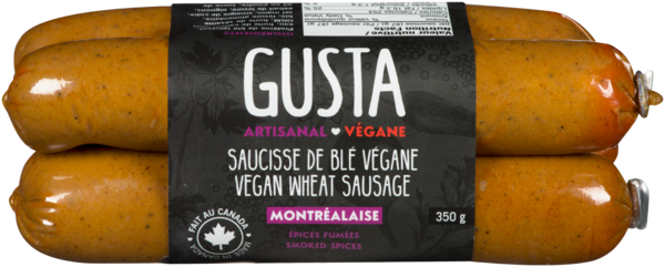 Gusta Saucisse de Blé Végane Montréalaise Épices Fumées 350 g