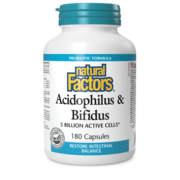 Natural Factors Acidophilus et Bifidus 5 milliards de cellules actives 180 capsules