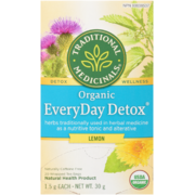 Traditional Medicinals EveryDay Detox au Citron Biologique 20 Sachets Emballés x 1.5 g (30 g)