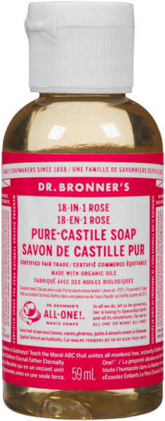 Dr. Bronner's 18-en-1 Rose Savon de Castille Pur 59 ml