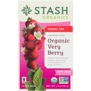 Stash Organics Herbal Tea Organic Very Berry 18 Tea Bags 36 g