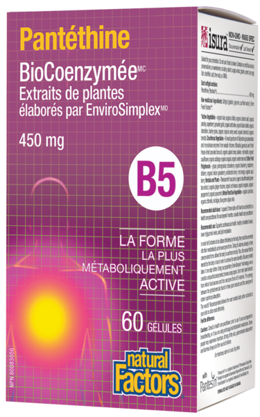 Natural Factors Pantéthine BioCoenzymée • B5  450 mg  60 gélules